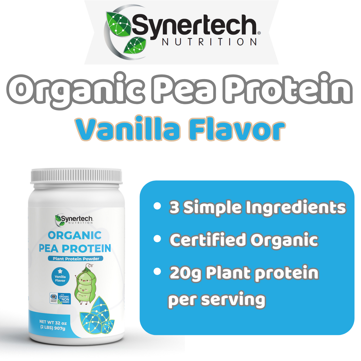 Organic Pea Protein - Vanilla 2 lbs